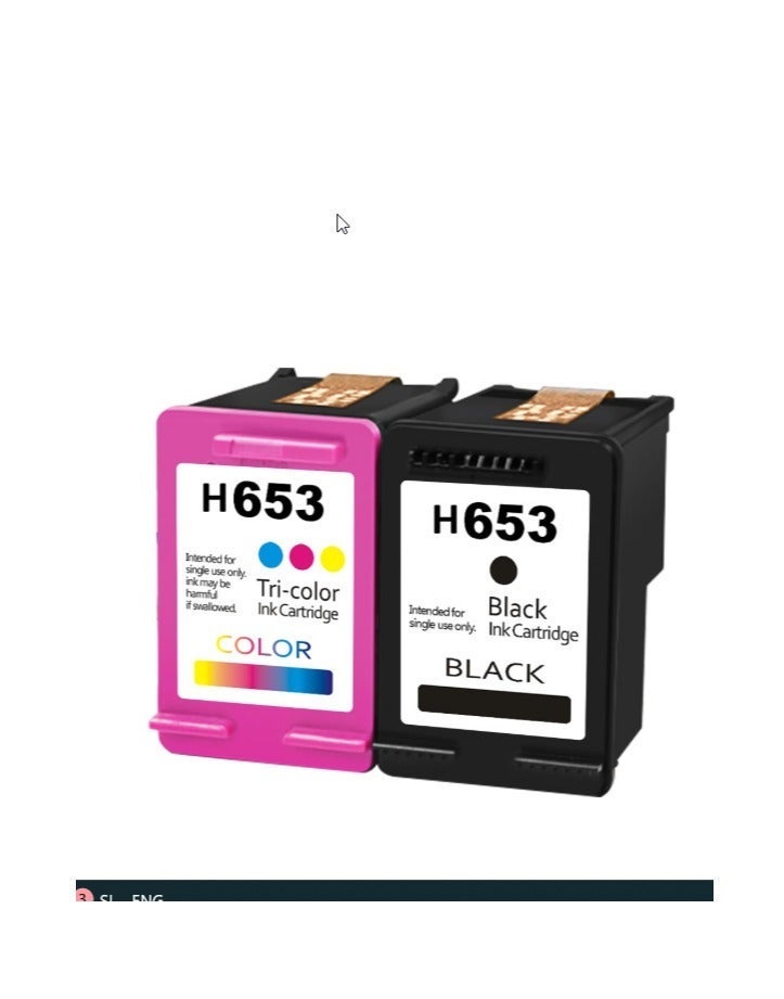 انك خراطيش الحبر 653 653H متوافقة مع طابعات HP 6000 و 6400 و6075 و 6475 متعددة الوظائف. - Image 1